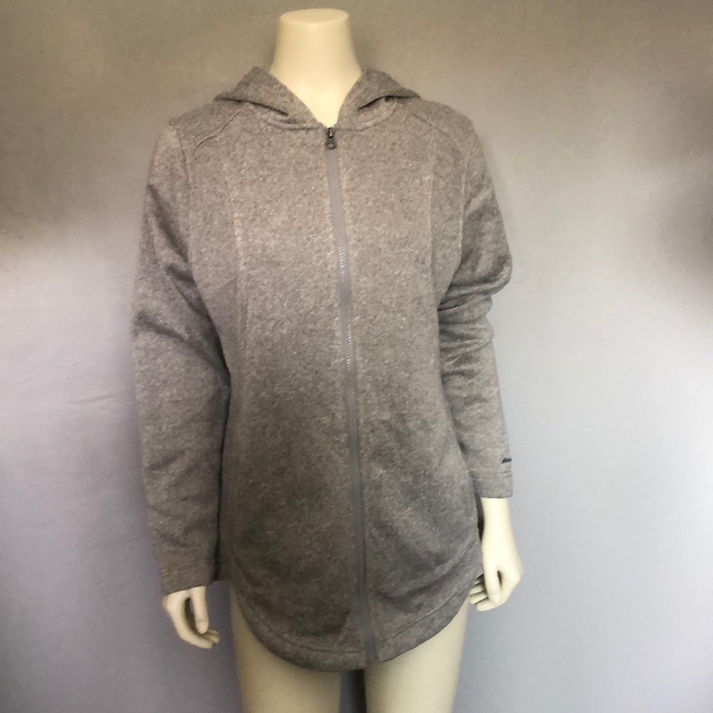Eddie Bauer Jacket Women’s Gray Knit Fleece Hoodie Zip Up Running Hiking